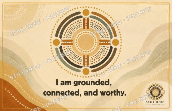 Affirmation card: I am grounded, connected, and worthy.