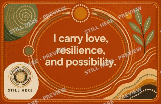Affirmation card: I carry love, resilience, and possibility.