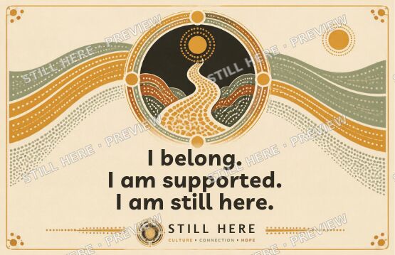 Affirmation card: I belong. I am supported. I am still here.