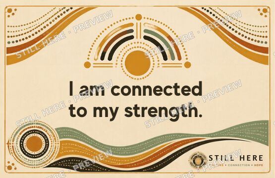 Affirmation card: I am connected to my strength.